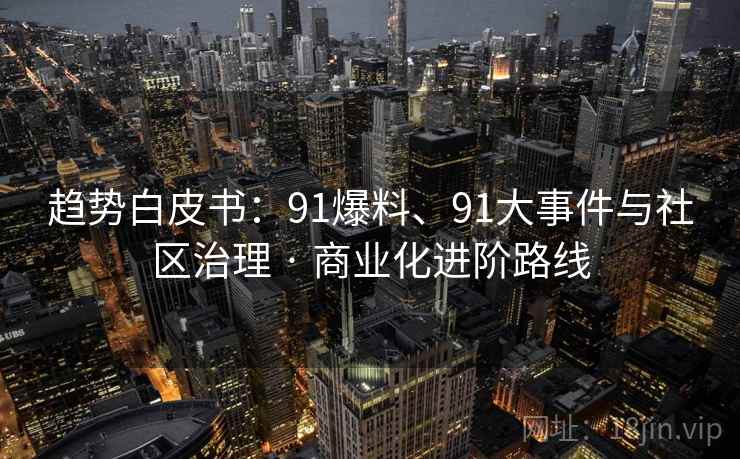 趋势白皮书：91爆料、91大事件与社区治理 · 商业化进阶路线