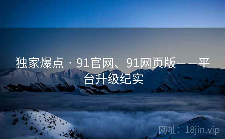 独家爆点 · 91官网、91网页版——平台升级纪实