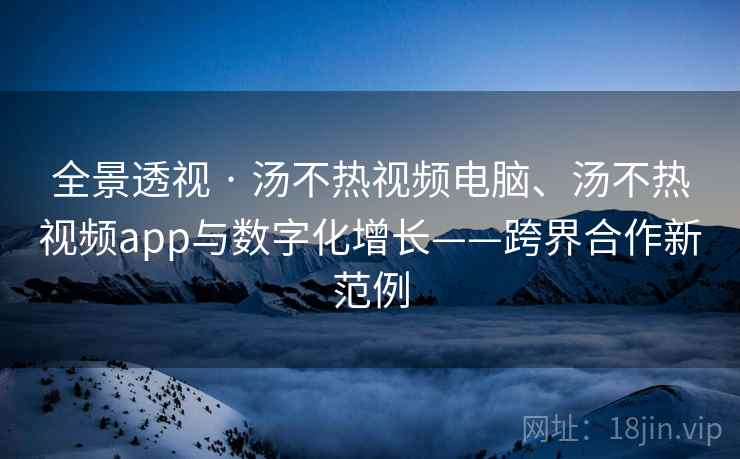 全景透视 · 汤不热视频电脑、汤不热视频app与数字化增长——跨界合作新范例