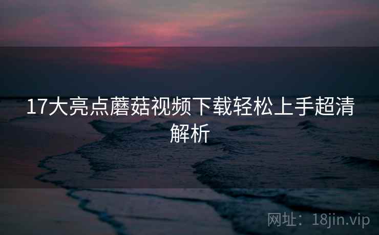 17大亮点蘑菇视频下载轻松上手超清解析