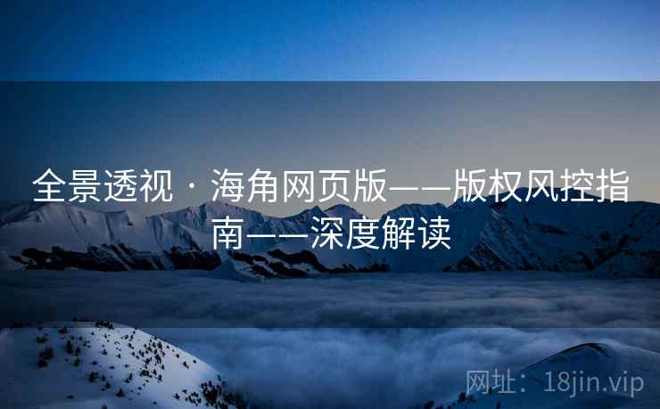 全景透视 · 海角网页版——版权风控指南——深度解读